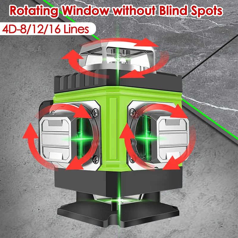Industrial Laser Level - 8/12/16 Lines Laser Level 4D Green