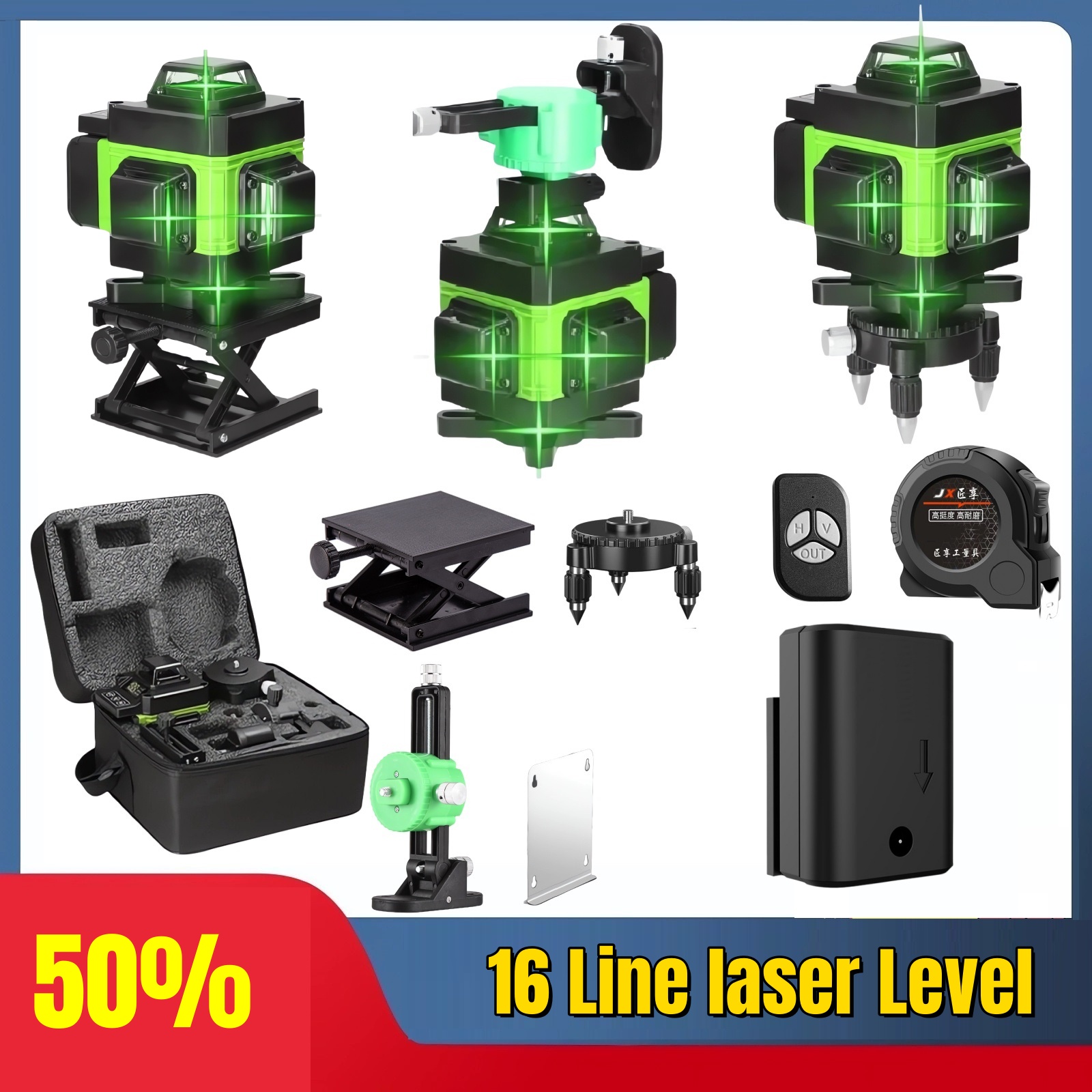 Industrial Laser Level - 4D 16 Lines Professional 360°Self-leveling Horizontal