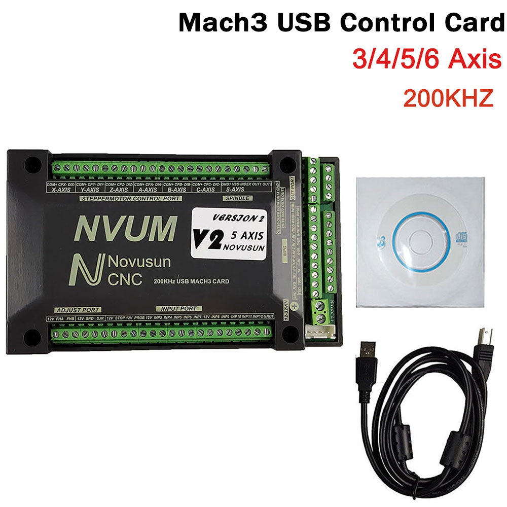 NVUM Mach3 USB Card 200KHz CNC - đánh giá và giá Breakout Board Mach3