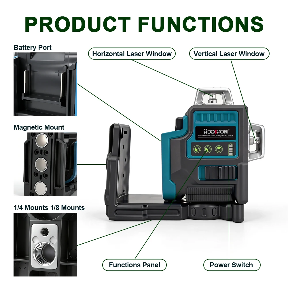 12 Lines Laser Level Green Lin - đánh giá và giá Industrial Laser Level