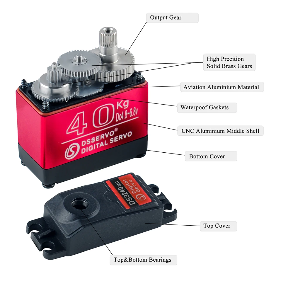 40KG Dsservo DS3240 Large Torq - đánh giá và giá Servo Motor Cnc
