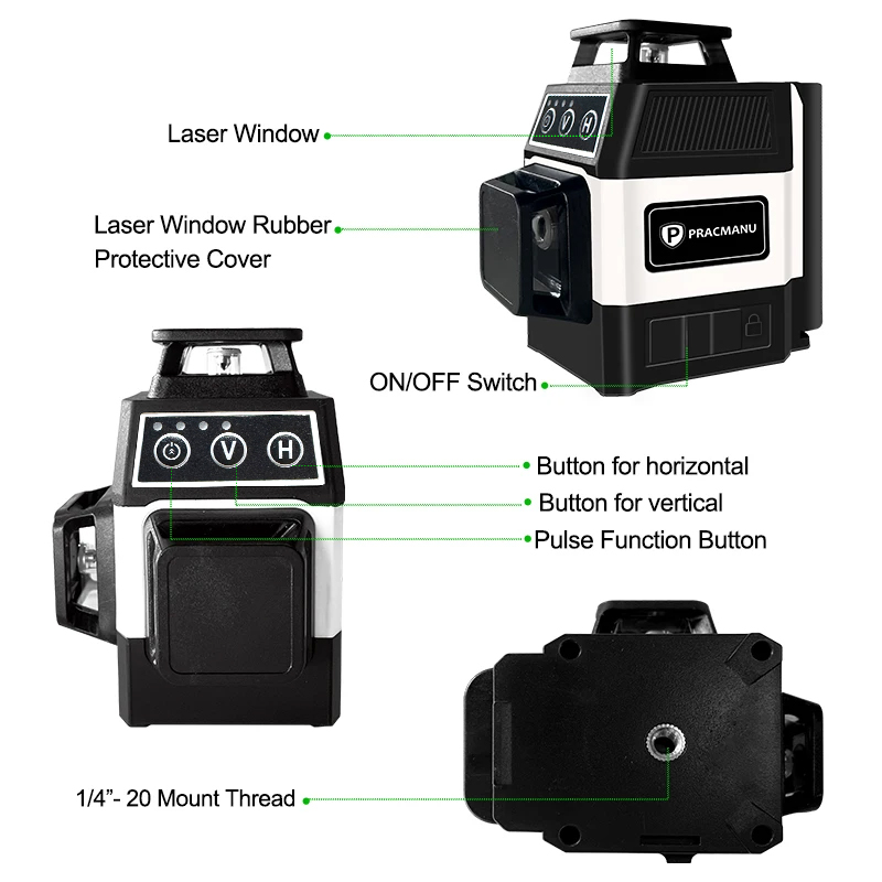 Pracmanu Mini 12 Lines 3D Lase - đánh giá và giá Industrial Laser Level